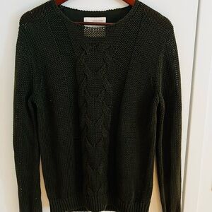 Green BR Heritage Cable Knit Sweater